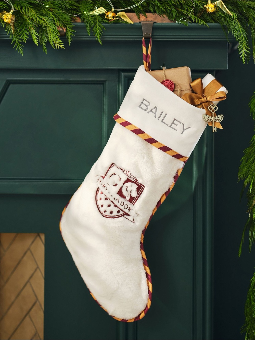 Harry Potter™ Ivory Faux Fur Stocking - GRYFFINDOR